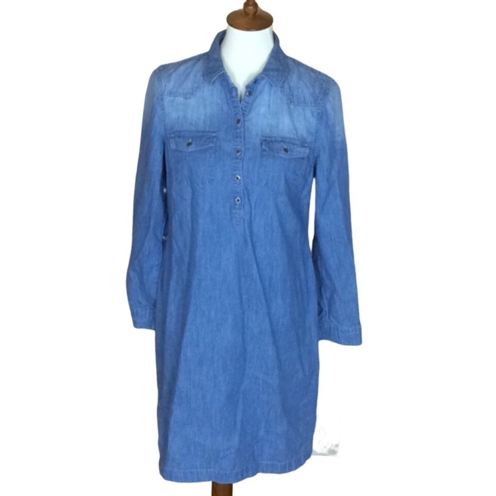 Old Navy long sleeve denim shirt dress Size Medium
